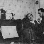 С.И. Коган (?), А.С. Бессмертный, М.А. Чехов на квартире у Чехова. 1918